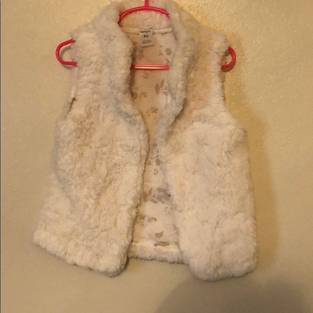 Little Girls Cream Fur Vest